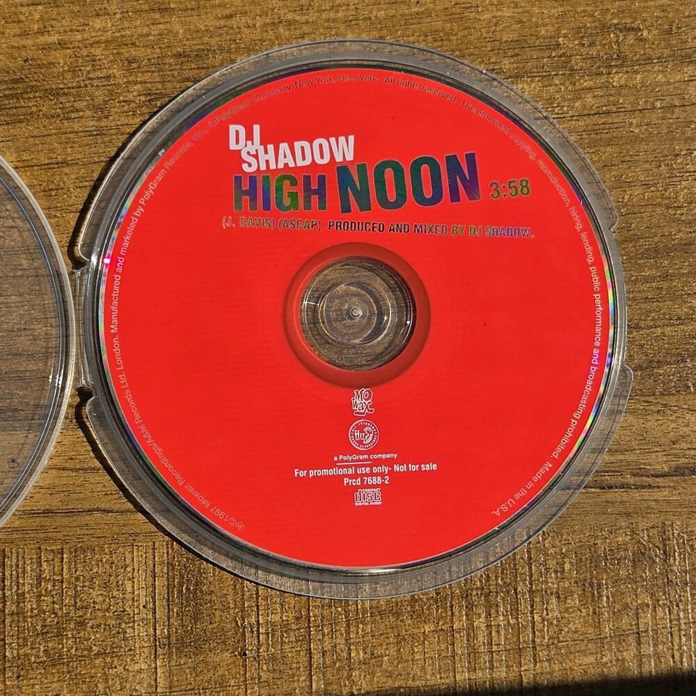 Vtg 1997 DJ Shadow High Noon CD Single Rap Hip Hop